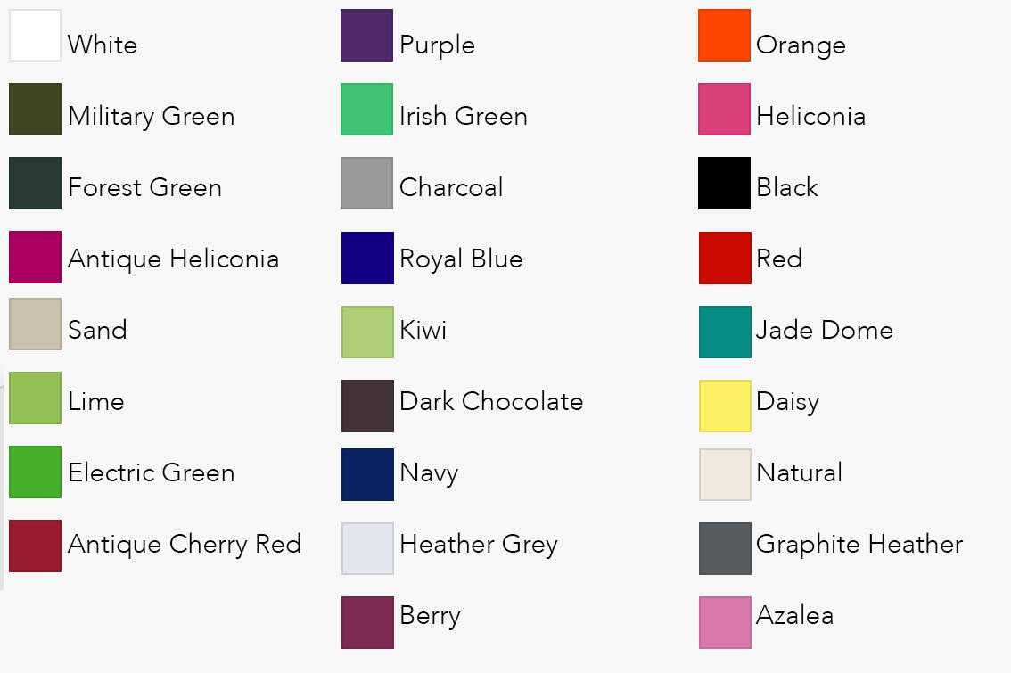 pick your T-Shirt colour